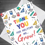 Thank You Cards Thank You For Helping Me Grow Cards for Him Her