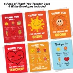 Teacher Thank You Card Multipack Of 6 Greeting Card End Of Term
