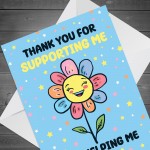TEACHER CARDS Thank You For Helping Me Grow Flower Card Leaving