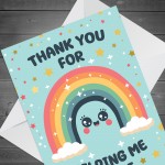 Card For TEACHER Thank You For Helping Me Shine Rainbow Card