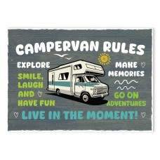 CAMPERVAN RULES SIGN Wall Door Plaque Novelty Campervan Sign