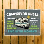 CAMPERVAN RULES SIGN Wall Door Plaque Novelty Campervan Sign