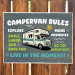 CAMPERVAN RULES SIGN Wall Door Plaque Novelty Campervan Sign