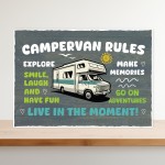 CAMPERVAN RULES SIGN Wall Door Plaque Novelty Campervan Sign
