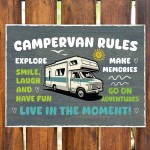 CAMPERVAN RULES SIGN Wall Door Plaque Novelty Campervan Sign