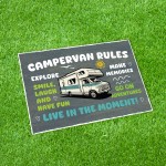 CAMPERVAN RULES SIGN Wall Door Plaque Novelty Campervan Sign