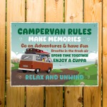 Novelty CAMPERVAN RULES SIGN Wall Door Plaque Novelty Campervan Novelty CAMPERVAN RULES SIGN Wall Door Plaque Novelty Campervan