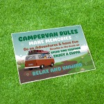 Novelty CAMPERVAN RULES SIGN Wall Door Plaque Novelty Campervan Novelty CAMPERVAN RULES SIGN Wall Door Plaque Novelty Campervan