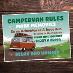 Novelty CAMPERVAN RULES SIGN Wall Door Plaque Novelty Campervan Novelty CAMPERVAN RULES SIGN Wall Door Plaque Novelty Campervan