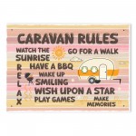 Colourful CARAVAN RULES SIGN Wall Door Plaque Caravan Sign