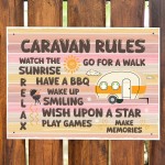 Colourful CARAVAN RULES SIGN Wall Door Plaque Caravan Sign