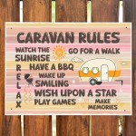 Colourful CARAVAN RULES SIGN Wall Door Plaque Caravan Sign