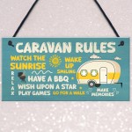 Quirky CARAVAN RULES SIGN Wall Door Plaque Caravan Sign For Home