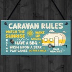 Quirky CARAVAN RULES SIGN Wall Door Plaque Caravan Sign For Home