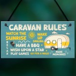 Quirky CARAVAN RULES SIGN Wall Door Plaque Caravan Sign For Home