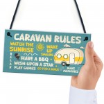 Quirky CARAVAN RULES SIGN Wall Door Plaque Caravan Sign For Home