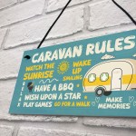 Quirky CARAVAN RULES SIGN Wall Door Plaque Caravan Sign For Home