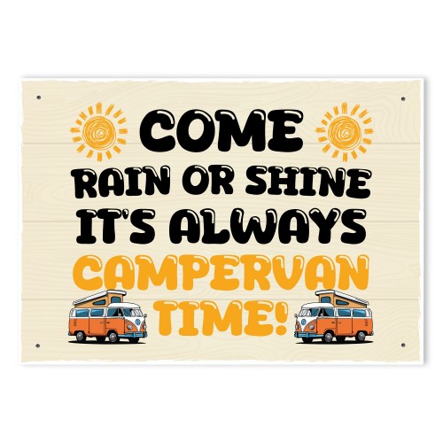 Its Campervan Time Funny Hanging Wall Door Sign For Campervan