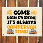 Its Campervan Time Funny Hanging Wall Door Sign For Campervan