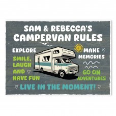 CAMPERVAN RULES SIGN Personalised Wall Door Plaque Novelty