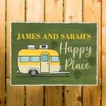 Gift For Caravan Personalised Caravan Sign Happy Place Sign