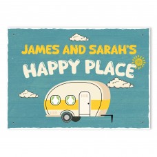 Gift For Caravan Personalised Caravan Sign Novelty Happy Place