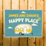 Gift For Caravan Personalised Caravan Sign Novelty Happy Place