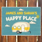 Gift For Caravan Personalised Caravan Sign Novelty Happy Place