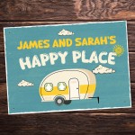 Gift For Caravan Personalised Caravan Sign Novelty Happy Place