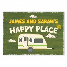 Novelty Gift For Caravan Personalised Caravan Sign Happy Place