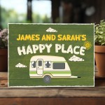 Novelty Gift For Caravan Personalised Caravan Sign Happy Place