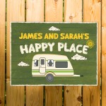 Novelty Gift For Caravan Personalised Caravan Sign Happy Place