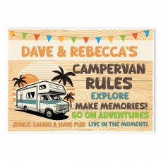 Personalised Campervan Sign Campervan Rules Plaque Travel Sign