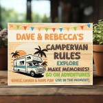 Personalised Campervan Sign Campervan Rules Plaque Travel Sign