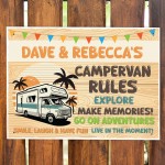 Personalised Campervan Sign Campervan Rules Plaque Travel Sign