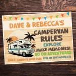 Personalised Campervan Sign Campervan Rules Plaque Travel Sign