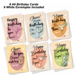 Birthday Cards For Women Multipack 6 Pack Cocktail Birthday Girl