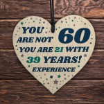 Novelty 60th Birthday Gift For Men Women Him Funny Wood Heart