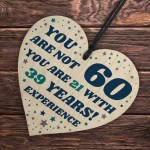 Novelty 60th Birthday Gift For Men Women Him Funny Wood Heart