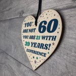 Novelty 60th Birthday Gift For Men Women Him Funny Wood Heart