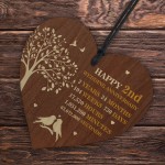 2nd Wedding Anniversary Wooden Heart Plaque Dark Wife Husband