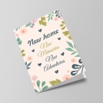 new home card and heart congratulations keepsake, house warming 