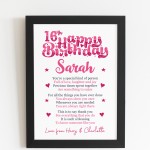 PERSONALISED 16th Birthday Gifts For Her Gift For Daughter