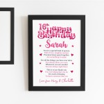 PERSONALISED 16th Birthday Gifts For Her Gift For Daughter