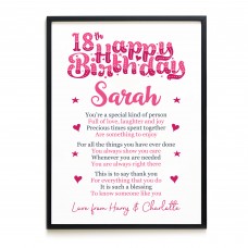 PERSONALISED 18th Birthday Gifts For Her Gift For Daughter