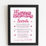 PERSONALISED 18th Birthday Gifts For Her Gift For Daughter