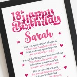 PERSONALISED 18th Birthday Gifts For Her Gift For Daughter