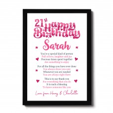 PERSONALISED 21st Birthday Gifts For Her Gift For Daughter