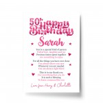 PERSONALISED 50th Birthday Gifts For Her Gift For Daughter A4