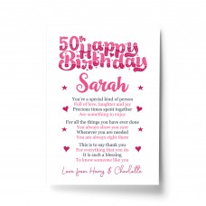 PERSONALISED 50th Birthday Gifts For Her Gift For Daughter A4